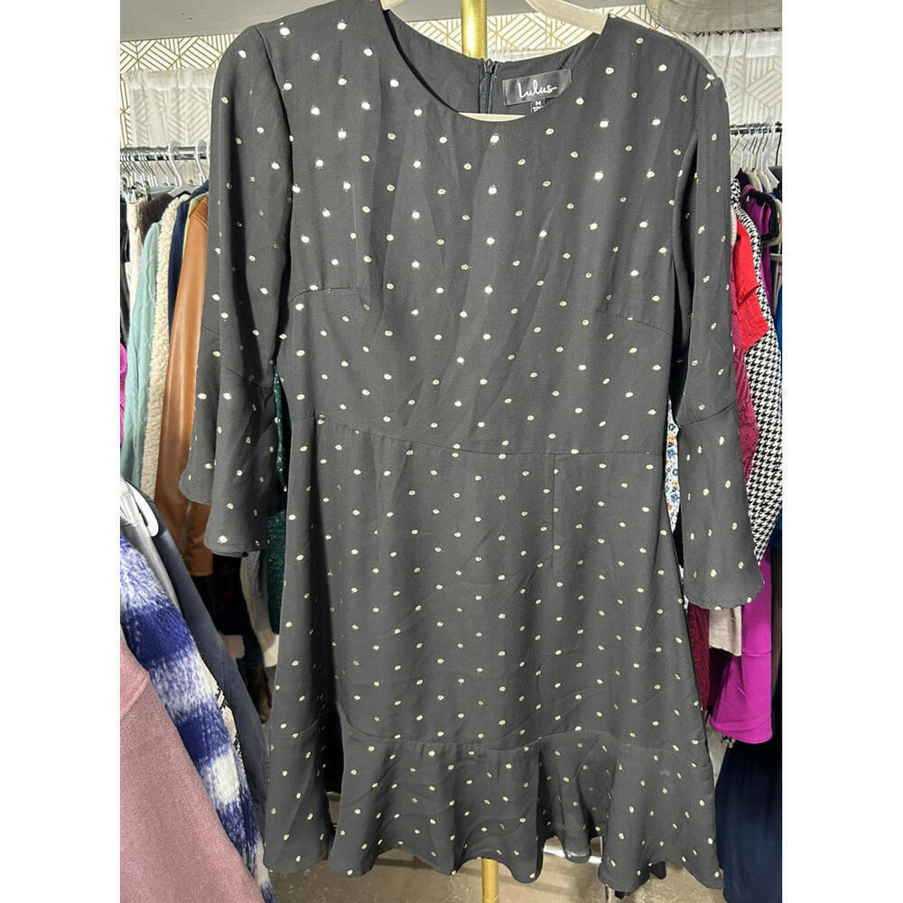 Lulus Women's Dress Size Medium Polka Dot 3/4 Sleeve